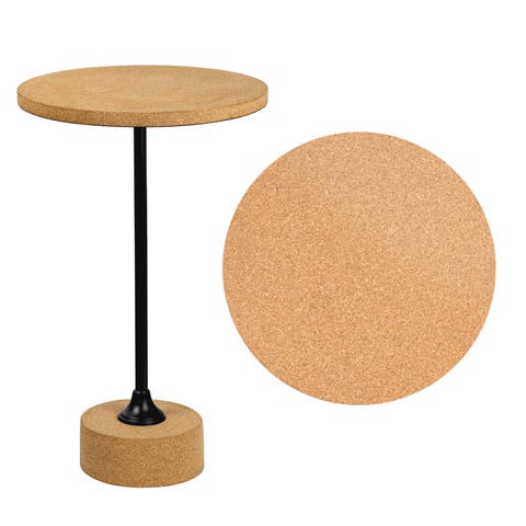Calix Contemporary Minimalist Metal/Resin Round End Table