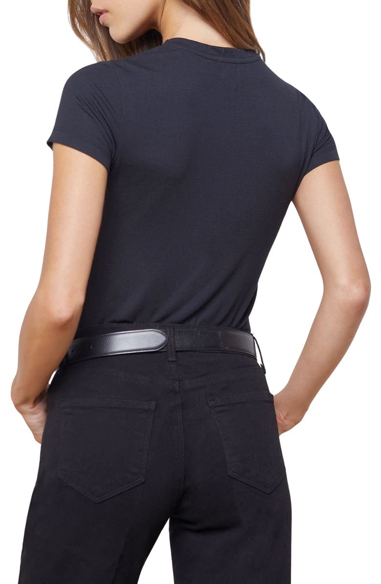 L'AGENCE Ressi Crewneck Short Sleeve T-Shirt, Alternate, color, Black