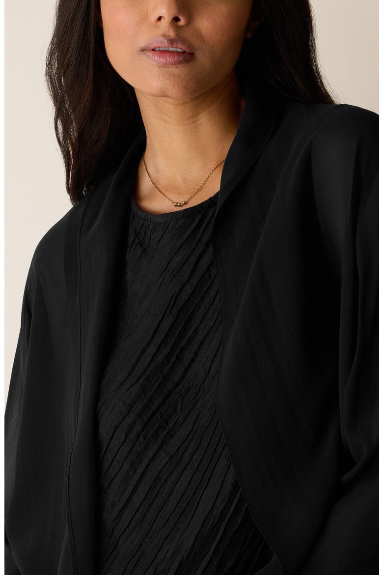 Open Front Silk Jacket, Alternate, color, BLACK