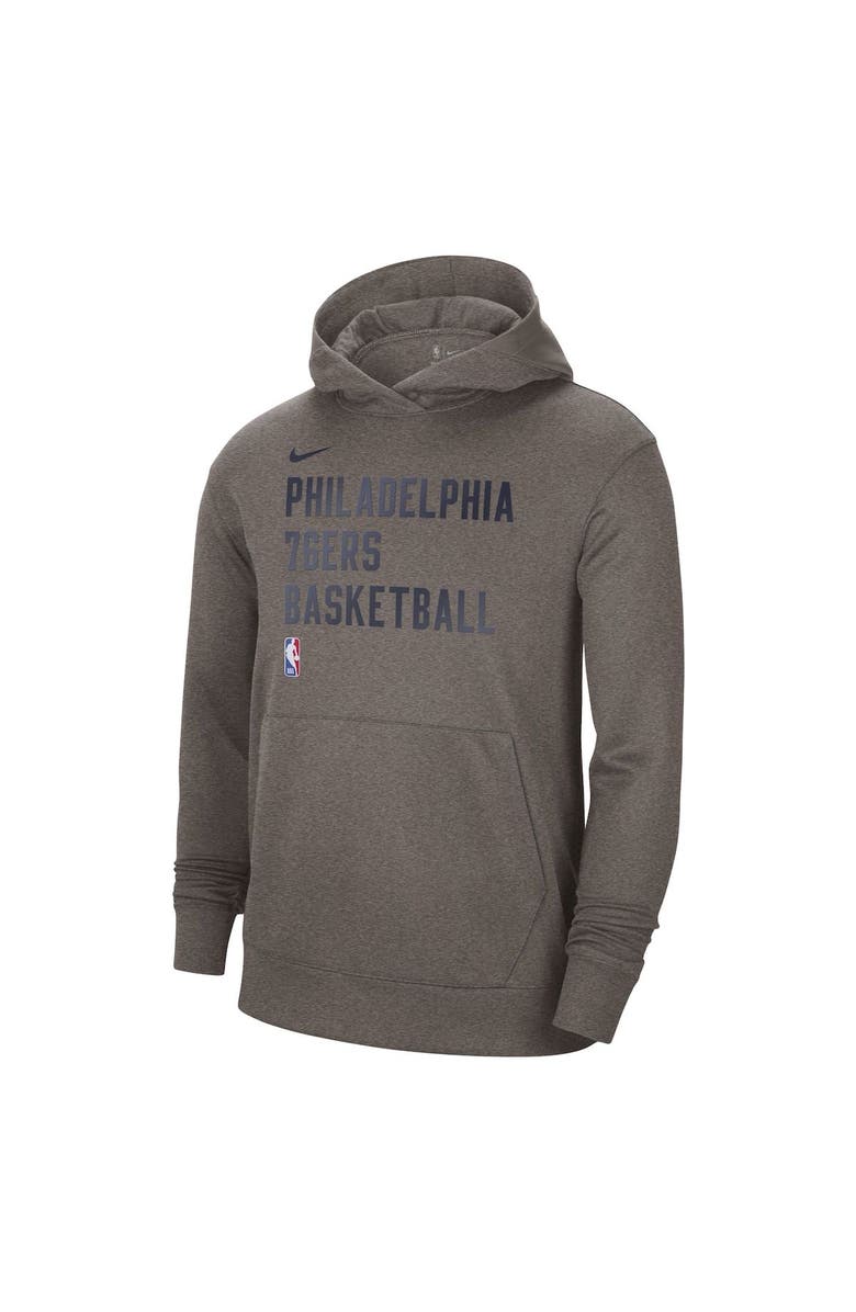 Nike Unisex Nike Heather Gray Philadelphia 76ers 2023/24 Performance Spotlight On-Court Practice Pullover Hoodie, Alternate, color, Heather Gray