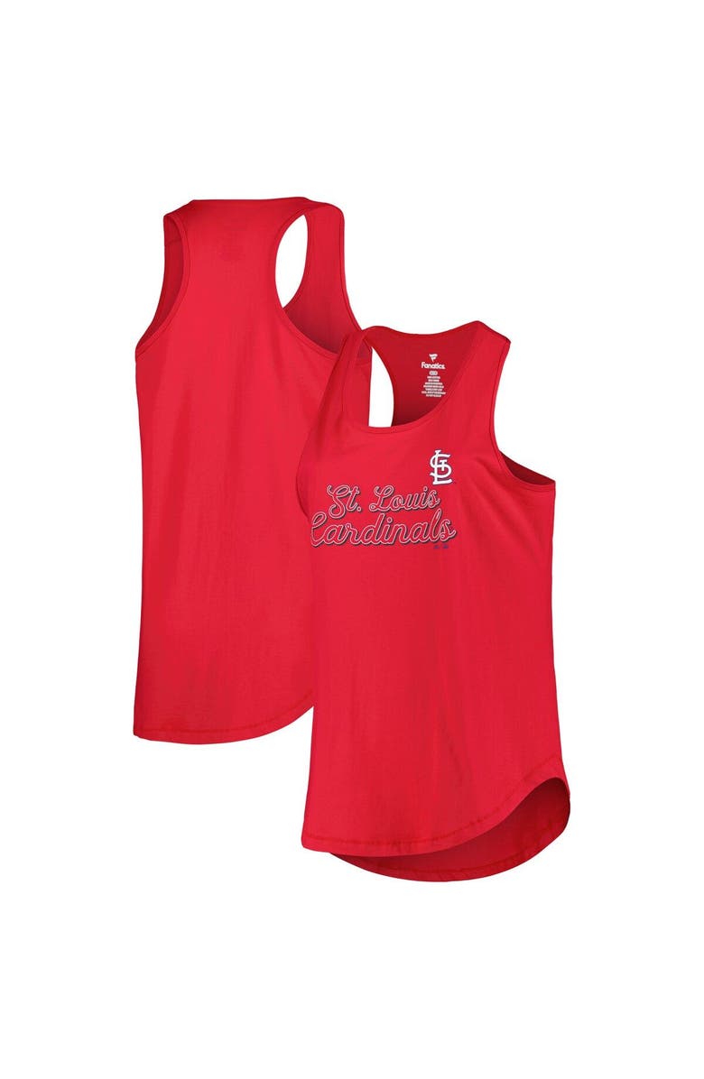 PROFILE Women's Red St. Louis Cardinals Plus Size Scoop Neck Racerback Tank Top, Main, color,