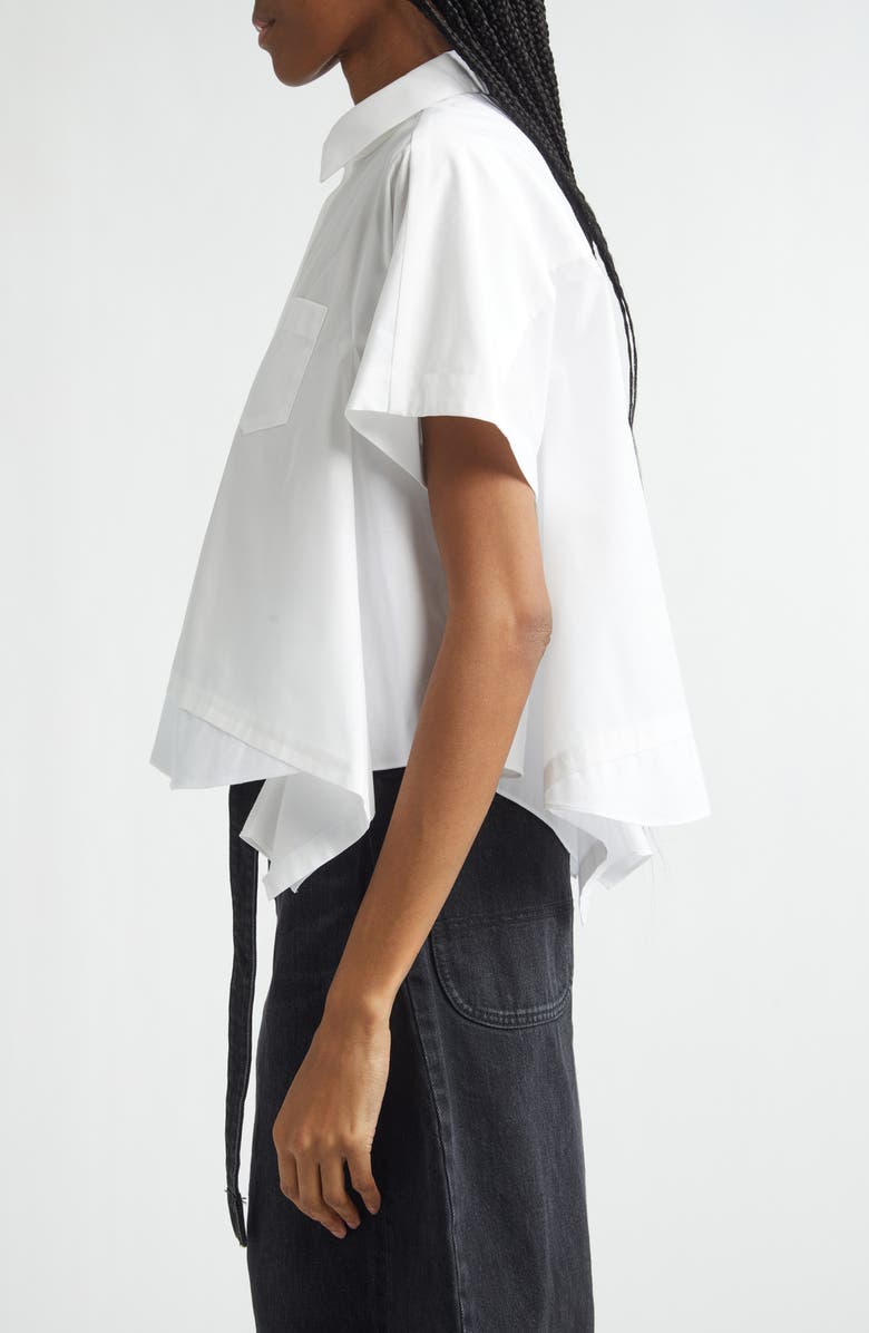 Sacai Poplin Shirt, Alternate, color, Off White