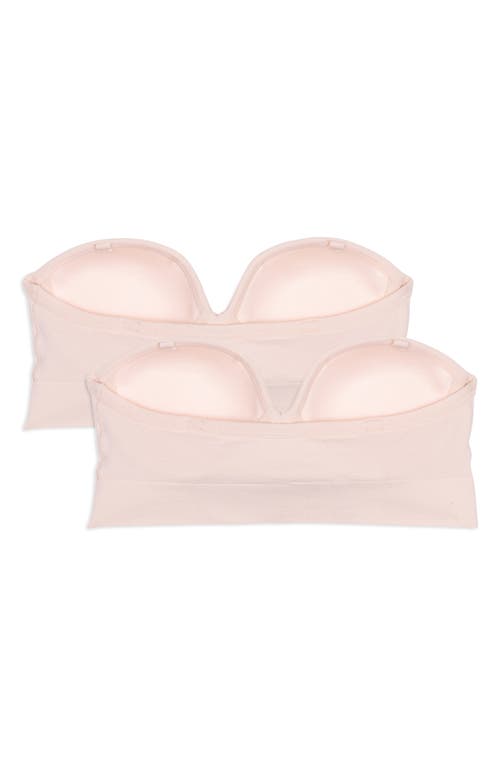 Shop Calvin Klein Kids' 2-pack Strapless Bra In Cream Tan/cream Tan