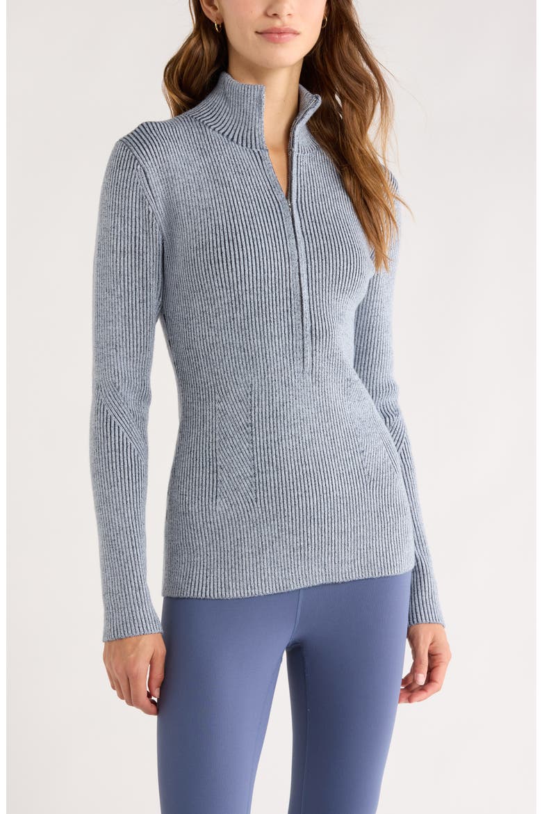 Après Ski Half Zip Rib Sweater, Main, color, NAVY SAPPHIRE