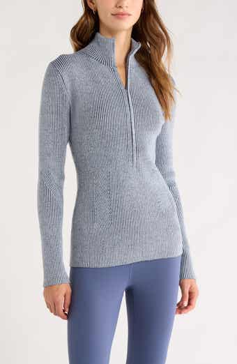 Zella Après Ski Half Zip Rib Sweater