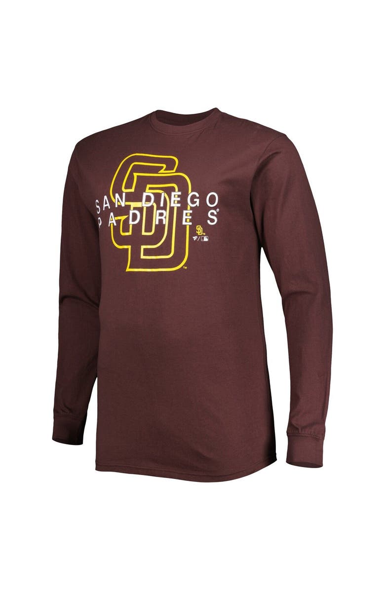 PROFILE Men's Brown San Diego Padres Big & Tall Long Sleeve T-Shirt, Alternate, color, Brown