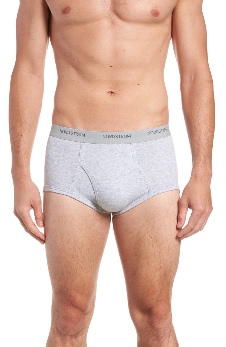 Nordstrom 4-Pack Supima<sup>®</sup> Cotton Briefs, Alternate, color, Black/ Navy/ Grey
