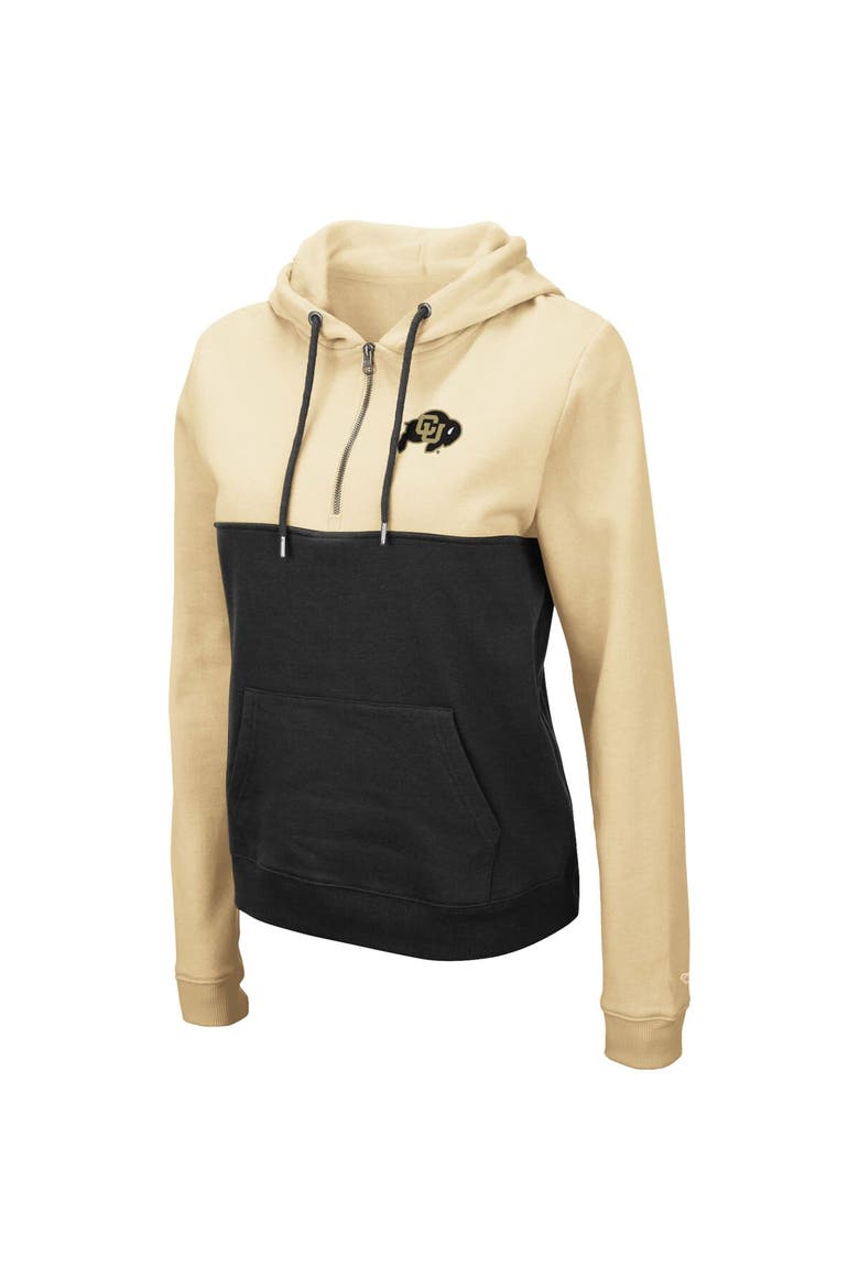 Women's Colosseum Gold/Black Colorado Buffaloes Aidan Lightweight Half-Zip Hoodie, Alternate, color, Gold