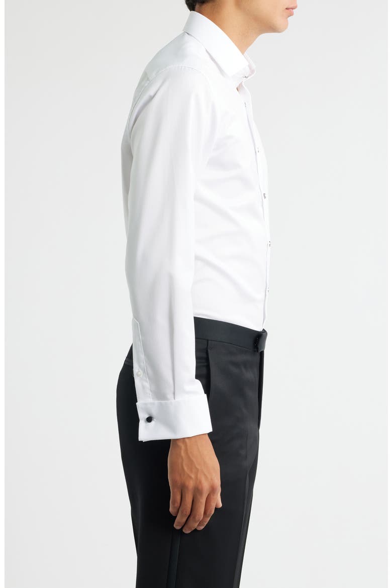 Luxury Black Tie Slim Fit Dress Shirt, Alternate, color, WHITE