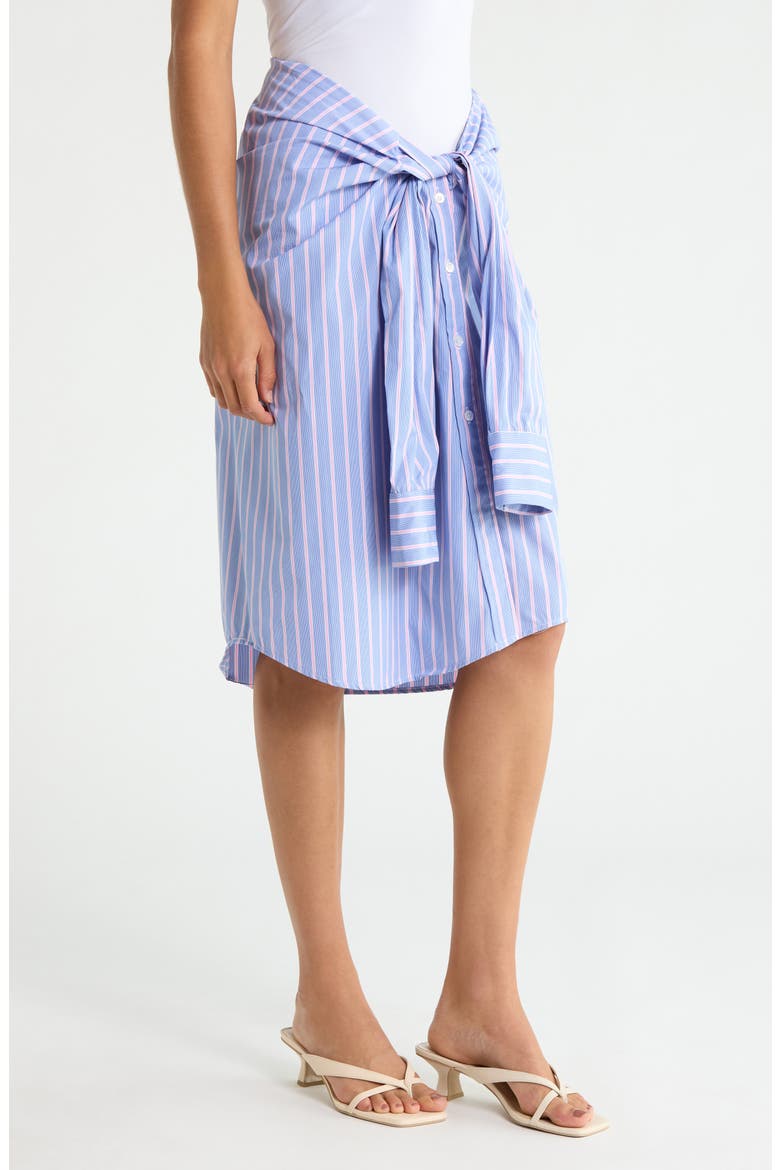 Stripe Midi Wrap Skirt, Alternate, color, AMALFI STRIPE