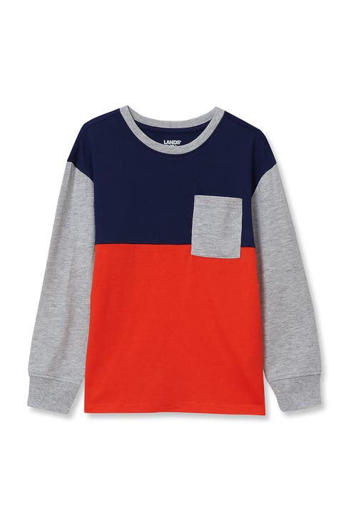 Boys Long Sleeve Color Block Shirt