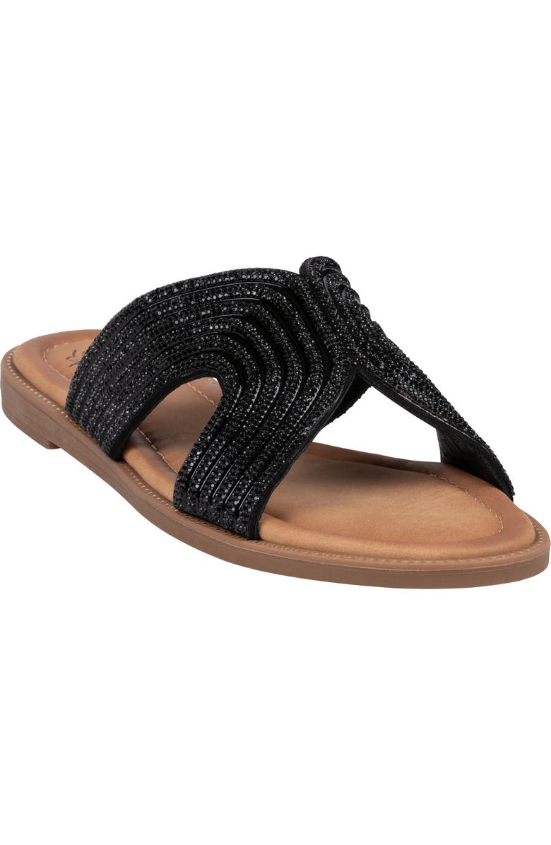 GOOD CHOICE NEW YORK Carline Embellished Sandal, Main, color, Black