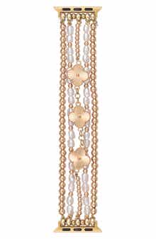 RItech Beaded Clover & Faux Pearl Apple Watch® Watchband