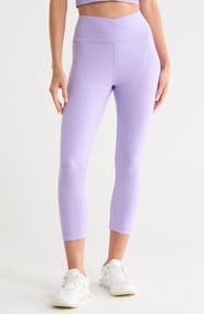 90 DEGREE BY REFLEX Lana Interlock Crossover High Rise Leggings