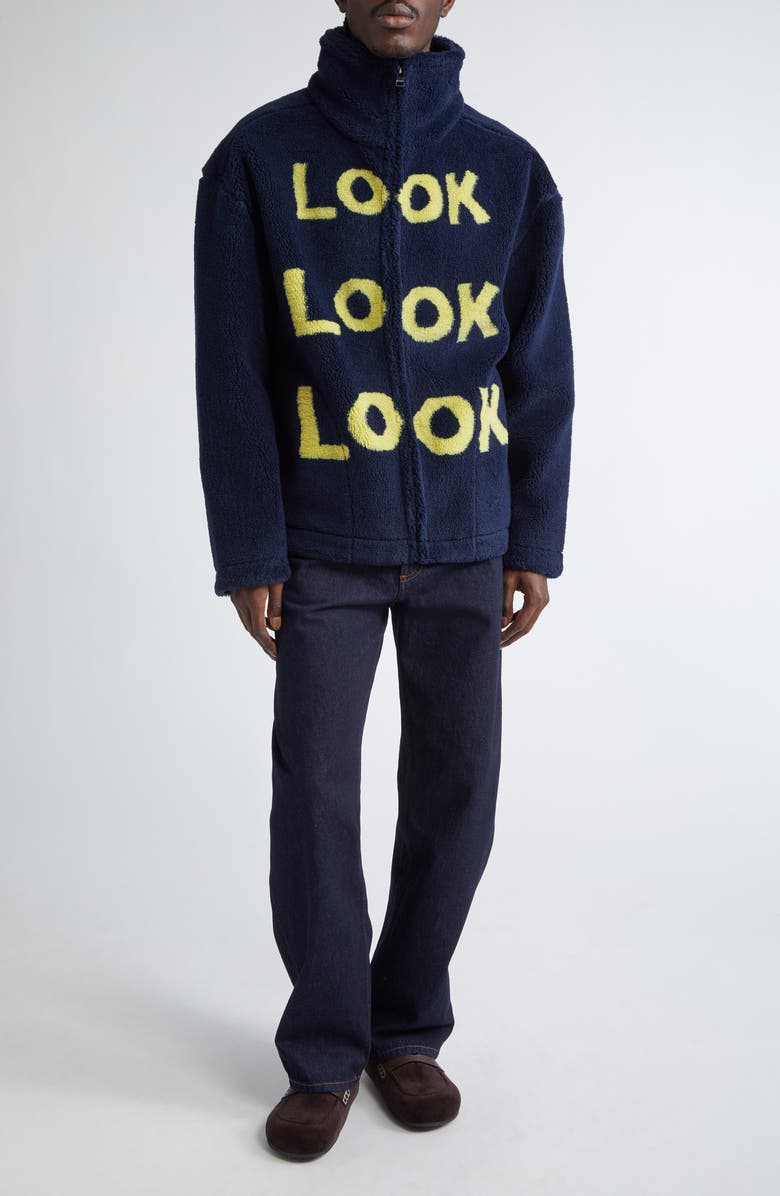 JW Anderson Look, Look, Look Full Zip Fleece Jacket, Alternate, color,