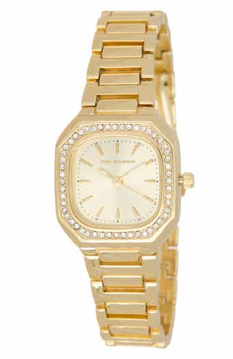 Square Crystal Bezel Bracelet Watch, 27mm x 35mm