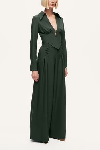 Fluid Wide-Leg Pull-On Pants