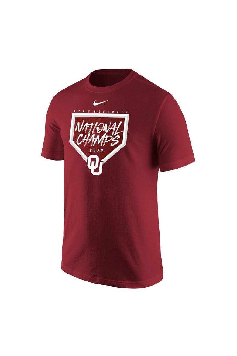 Men's Nike Crimson Oklahoma Sooners 2022 NCAA Softball Women's College World Series Champions T-Shirt, Main, color, Crimson