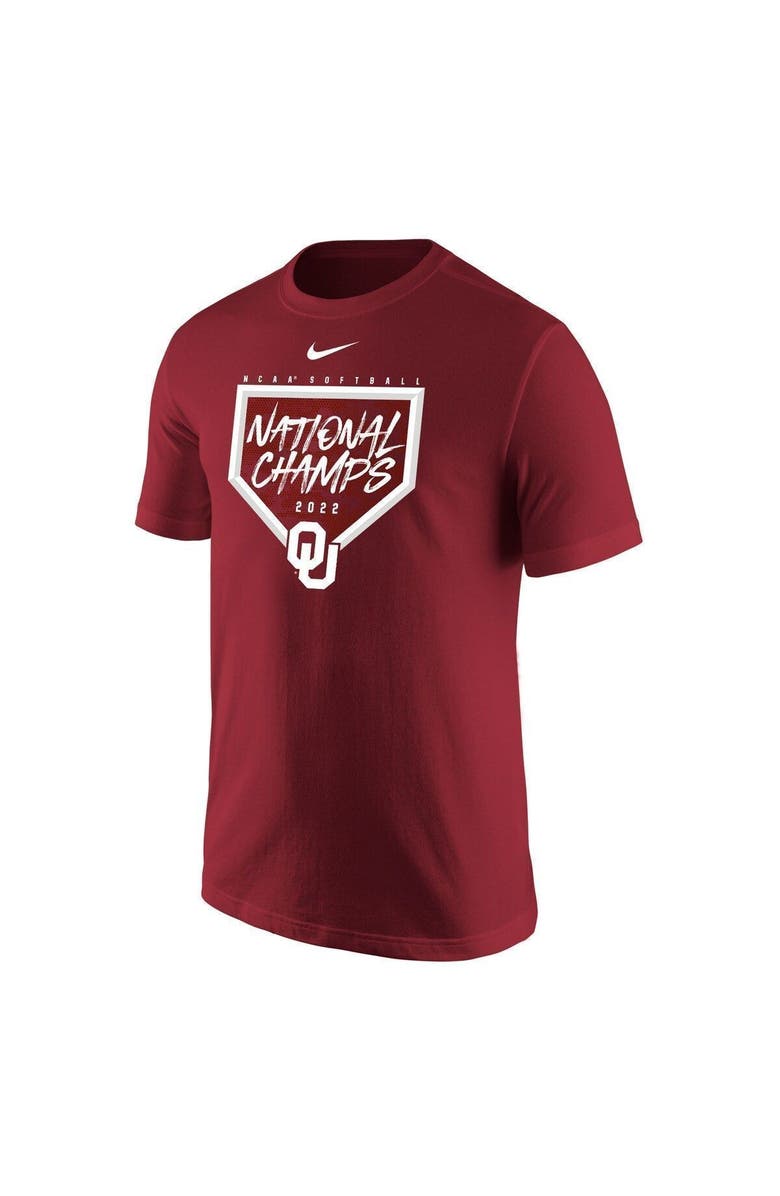 Nike Men's Nike Crimson Oklahoma Sooners 2022 NCAA Softball Women's College World Series Champions T-Shirt, Main, color,