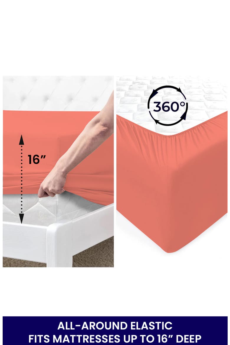 Deep Pocket Premium Bed Sheet Set, Alternate, color, ORANGE