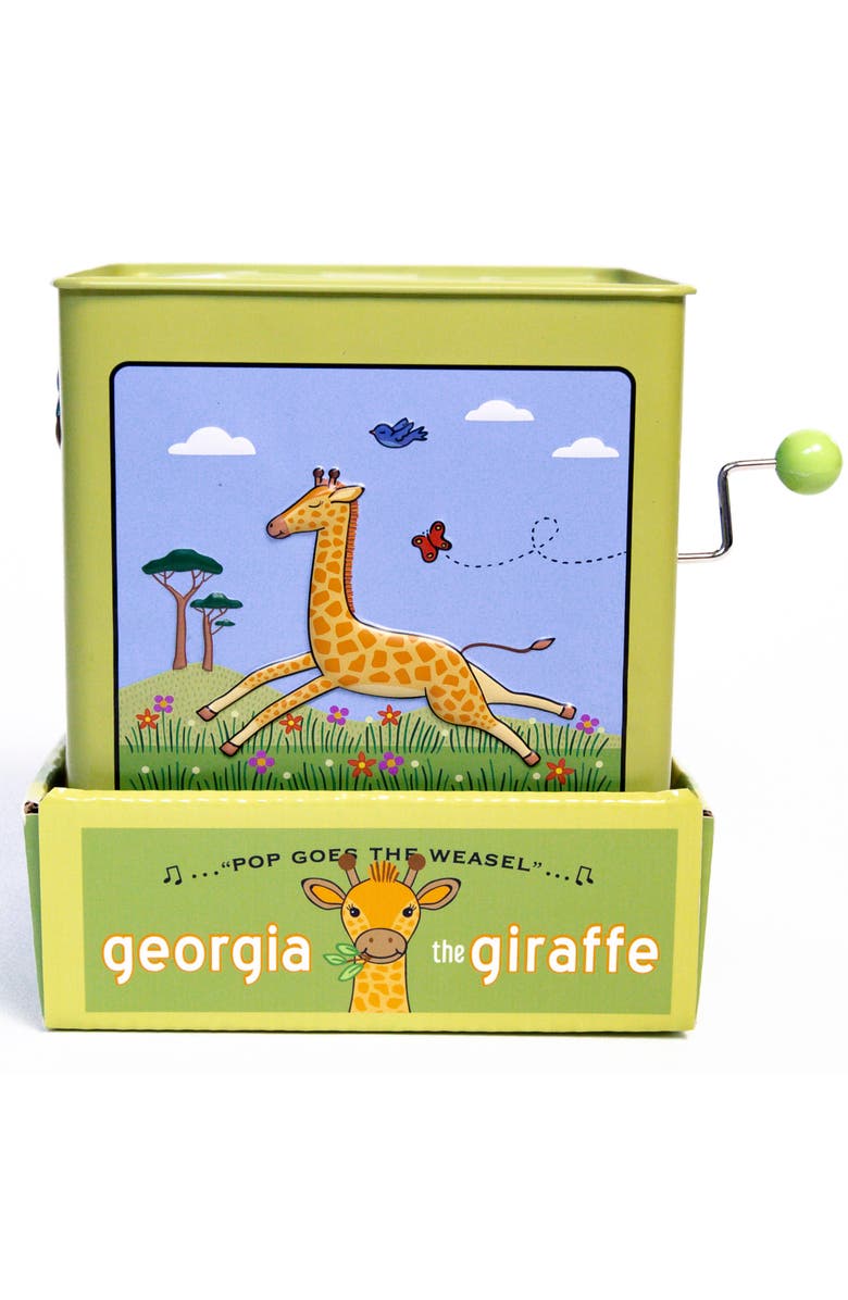 Jack Rabbit Creations Vintage Tin Toy Giraffe Jack In The Box, Alternate, color, Multicolored