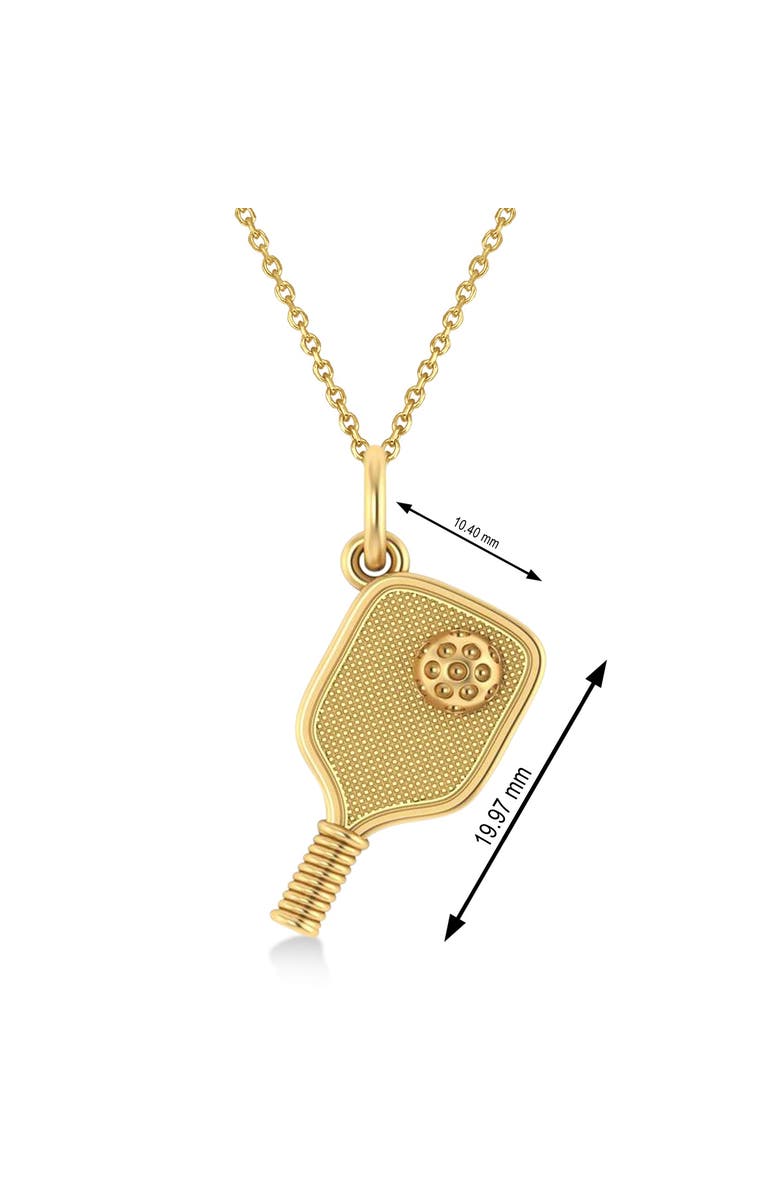 ALLUREZ Large Pickleball Paddle Pendant Necklace 14k, Alternate, color, Yellow Gold