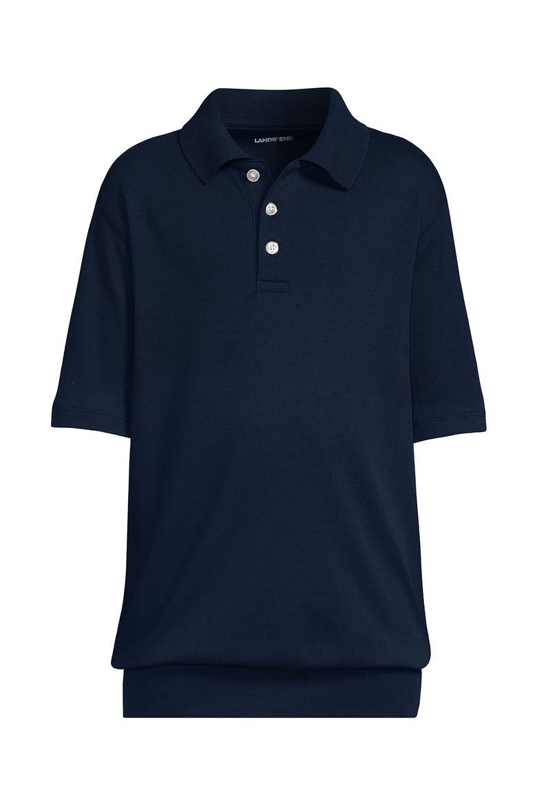 School Uniform Big Kids Short Sleeve Banded Bottom Polo Shirt, Alternate, color, Classic Navy