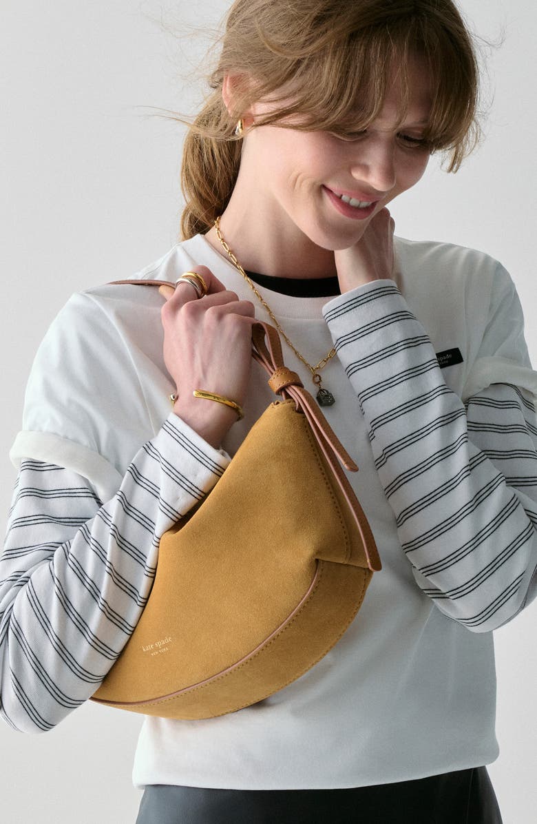 Kate Spade New York loop suede shoulder bag, Alternate, color,