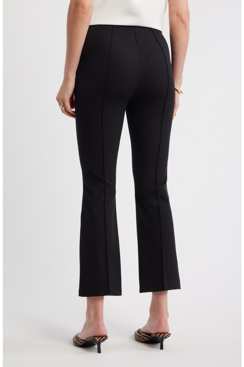 Seamed Stretch Ponte Flare Leg Pants, Alternate, color, BLACK