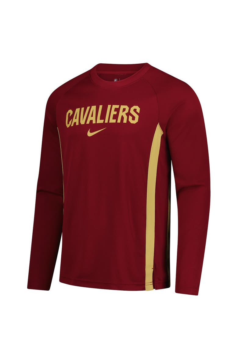 Men's Nike Wine Cleveland Cavaliers 2025/26 Authentic Pre-Game Legend Dri-FIT Long Sleeve Shooting Shirt, Alternate, color, Wine