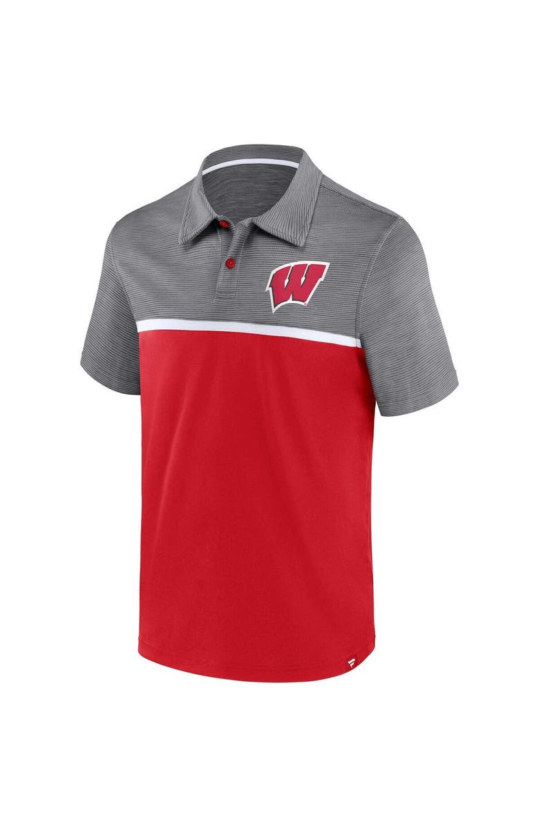 FANATICS Men's Fanatics Branded Red/Gray Wisconsin Badgers Polo, Alternate, color, Red