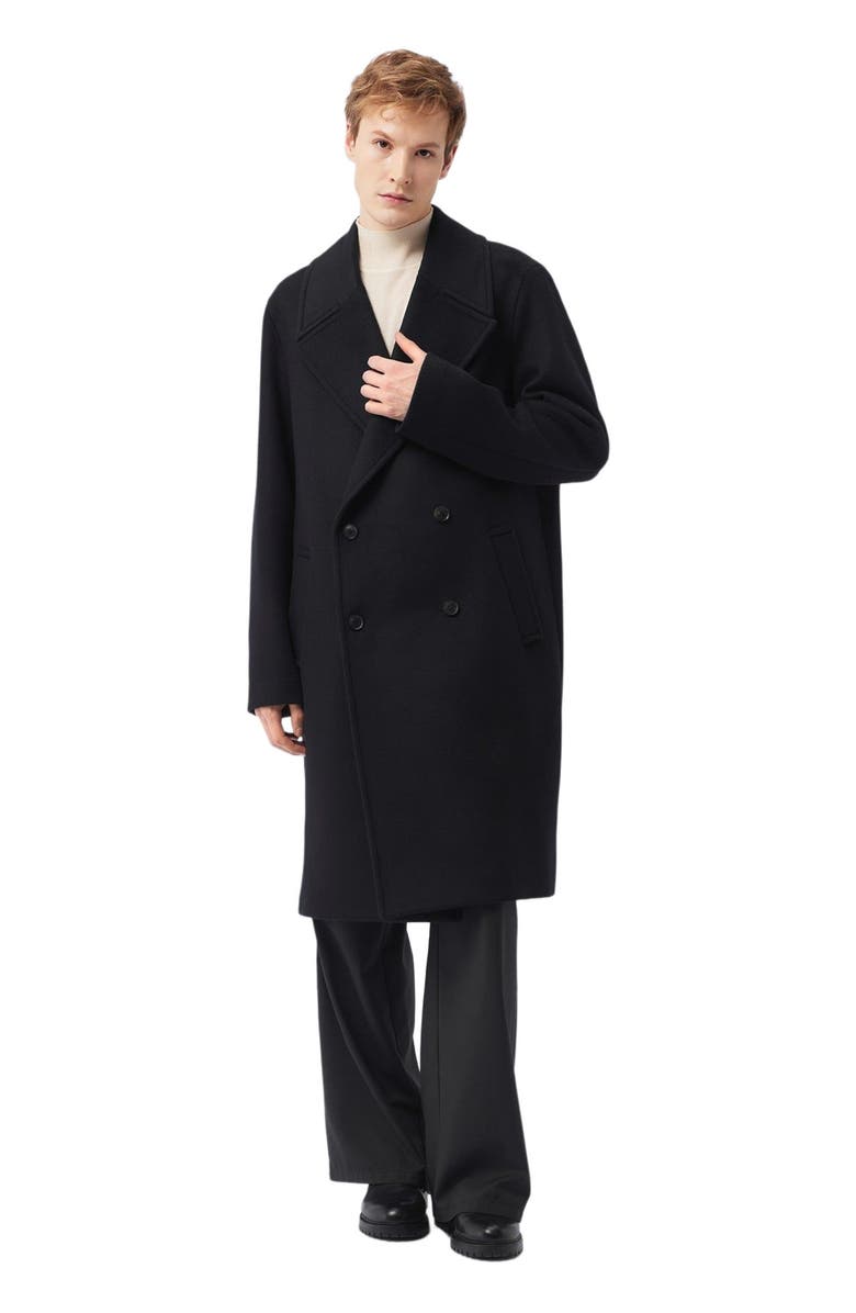 GOBI Mongolian Cashmere Double-Breasted Cashmere Coat for Men, Alternate, color, Black