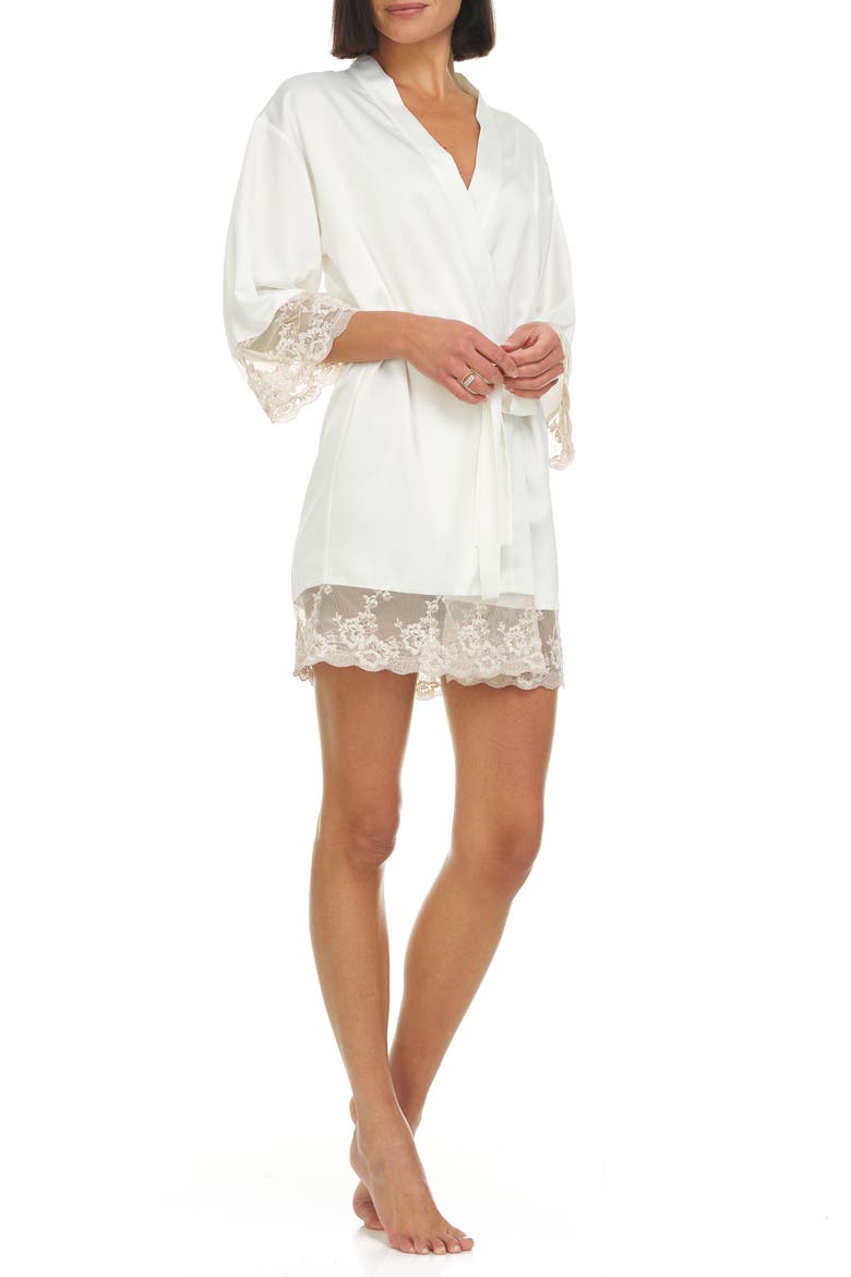 Rosa Satin Robe, Alternate, color, IVORY