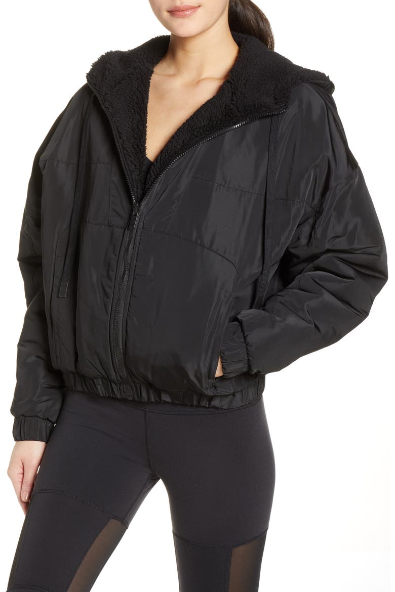 Duality Reversible Faux Shearling Jacket, Alternate, color, BLACK