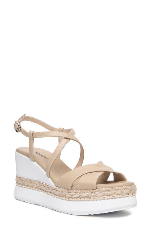 Nerogiardini Ankle Strap Platform Wedge Sandal In Brown