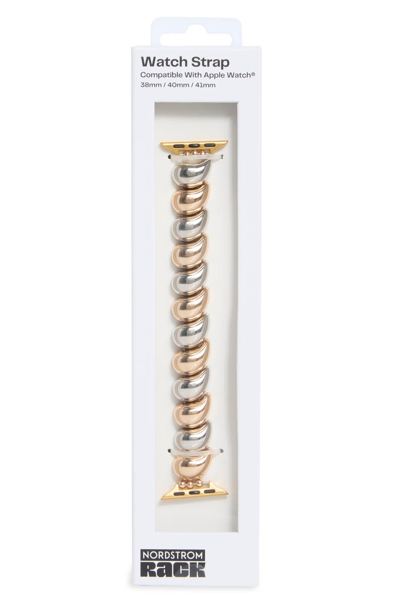 NORDSTROM RACK Teardrop Link Apple Watch<sup>®</sup> Watchband, Main, color, Silver- Gold