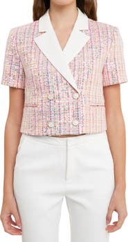 Endless Rose Sequin Crop Tweed Jacket