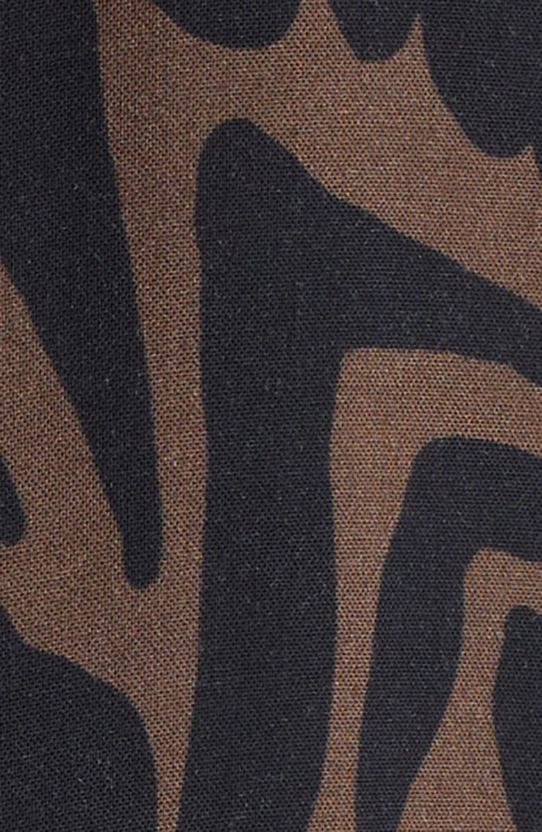 Wax London Didcot Abstract Floral Camp Shirt, Alternate, color, Black / Brown