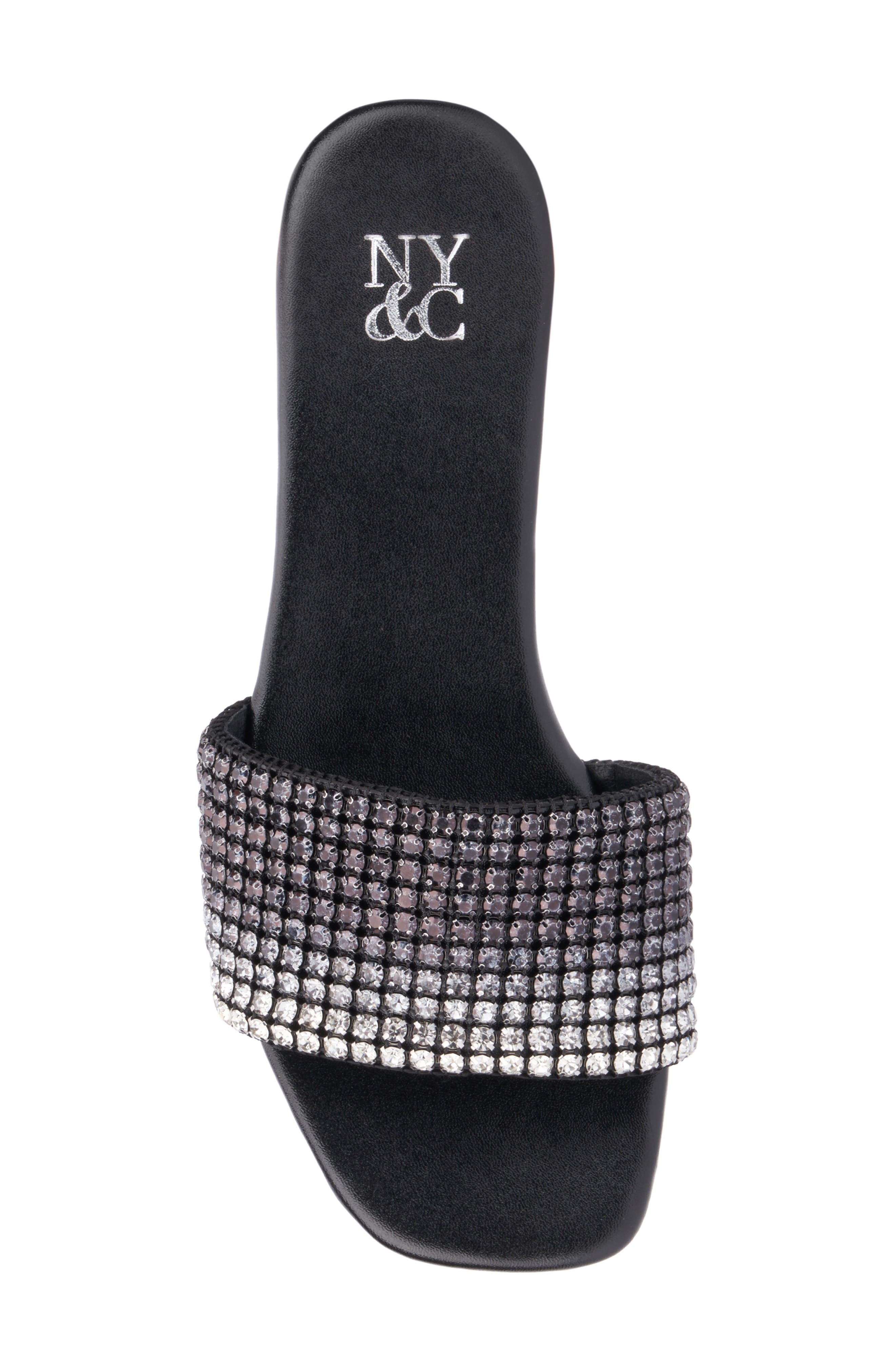 NEW YORK AND COMPANY Gracie Rhinestone Slide Sandal, Alternate, color, 