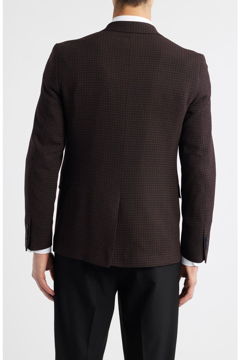 Rawdon Slim Fit Burgundy Microcheck Textured Peak Lapel Sport Coat, Alternate, color, BURGUNDY