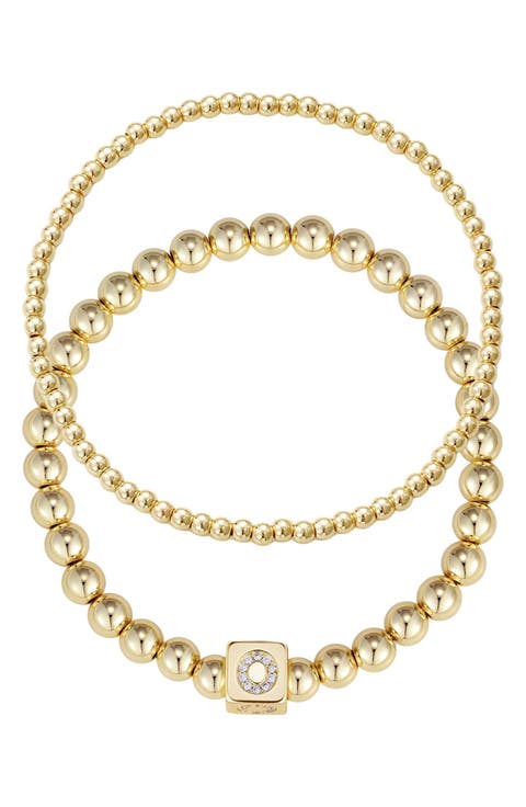 Set of 2 Gold Plated Stretch Bracelets