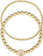 Adornia Set of 2 Gold Plated Stretch Bracelets