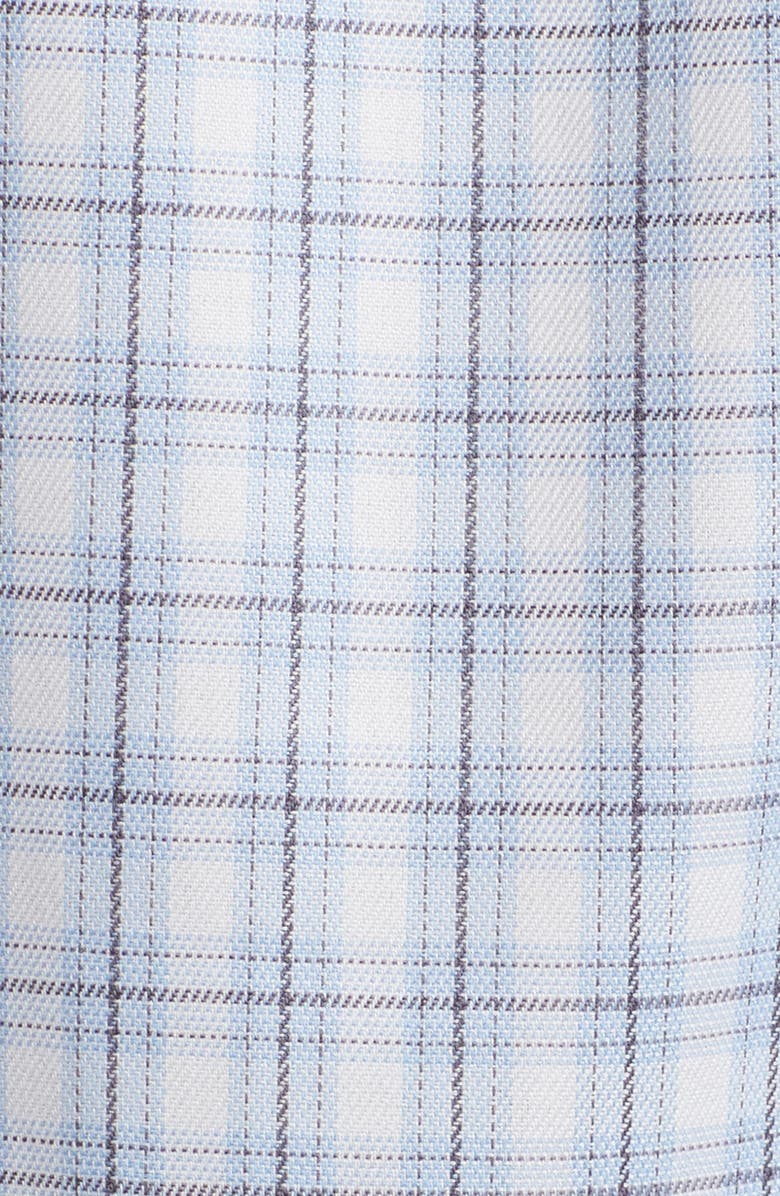 Nordstrom Traditional Fit Premium Non-Iron Plaid Cotton Dress Shirt, Alternate, color, Blue Double Pane