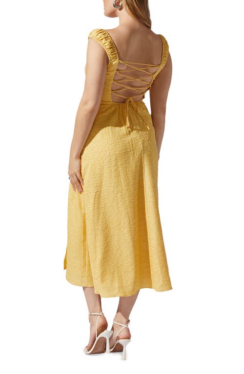 Astr The Label Crinkle Maxi Dress In Yellow