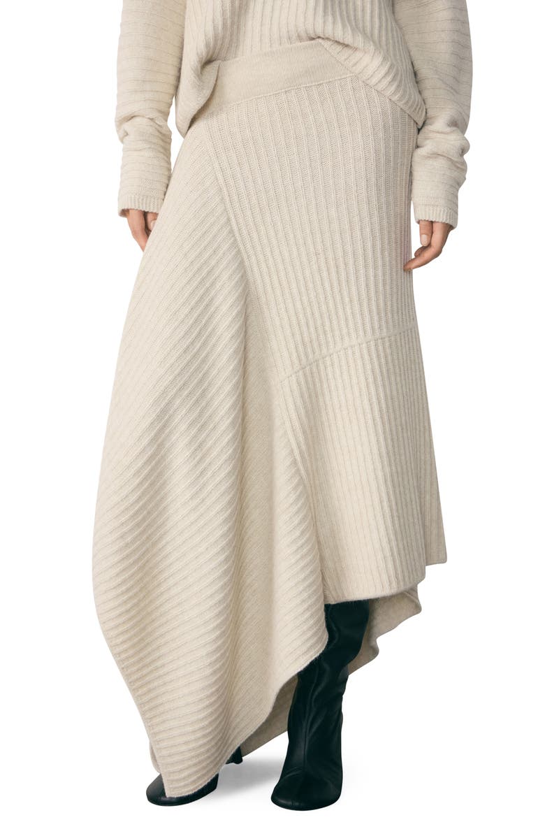 MANGO Granado Asymmetric Rib Sweater Skirt, Main, color, 