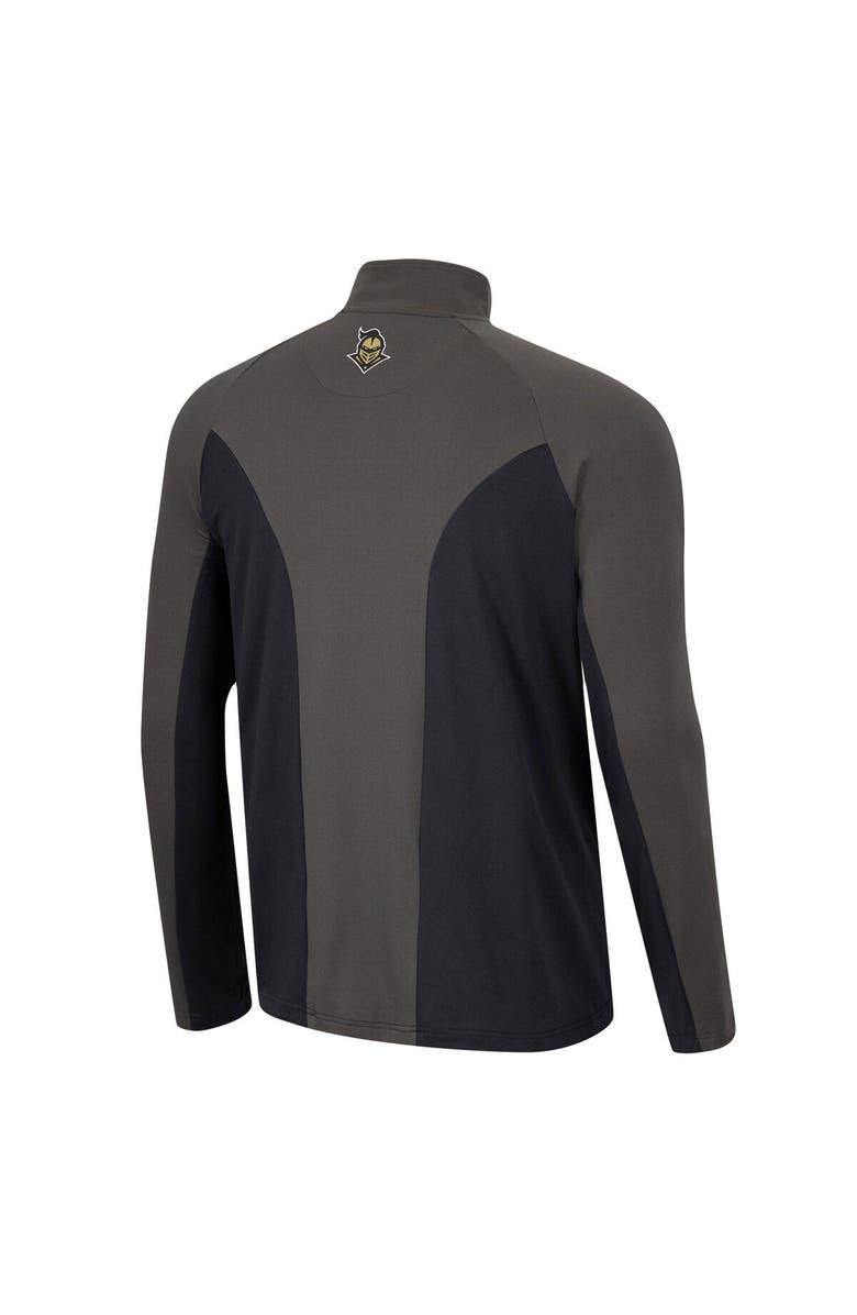 COLOSSEUM Men's Colosseum Black/Charcoal UCF Knights Two Yutes Raglan Quarter-Zip Windshirt, Alternate, color, 