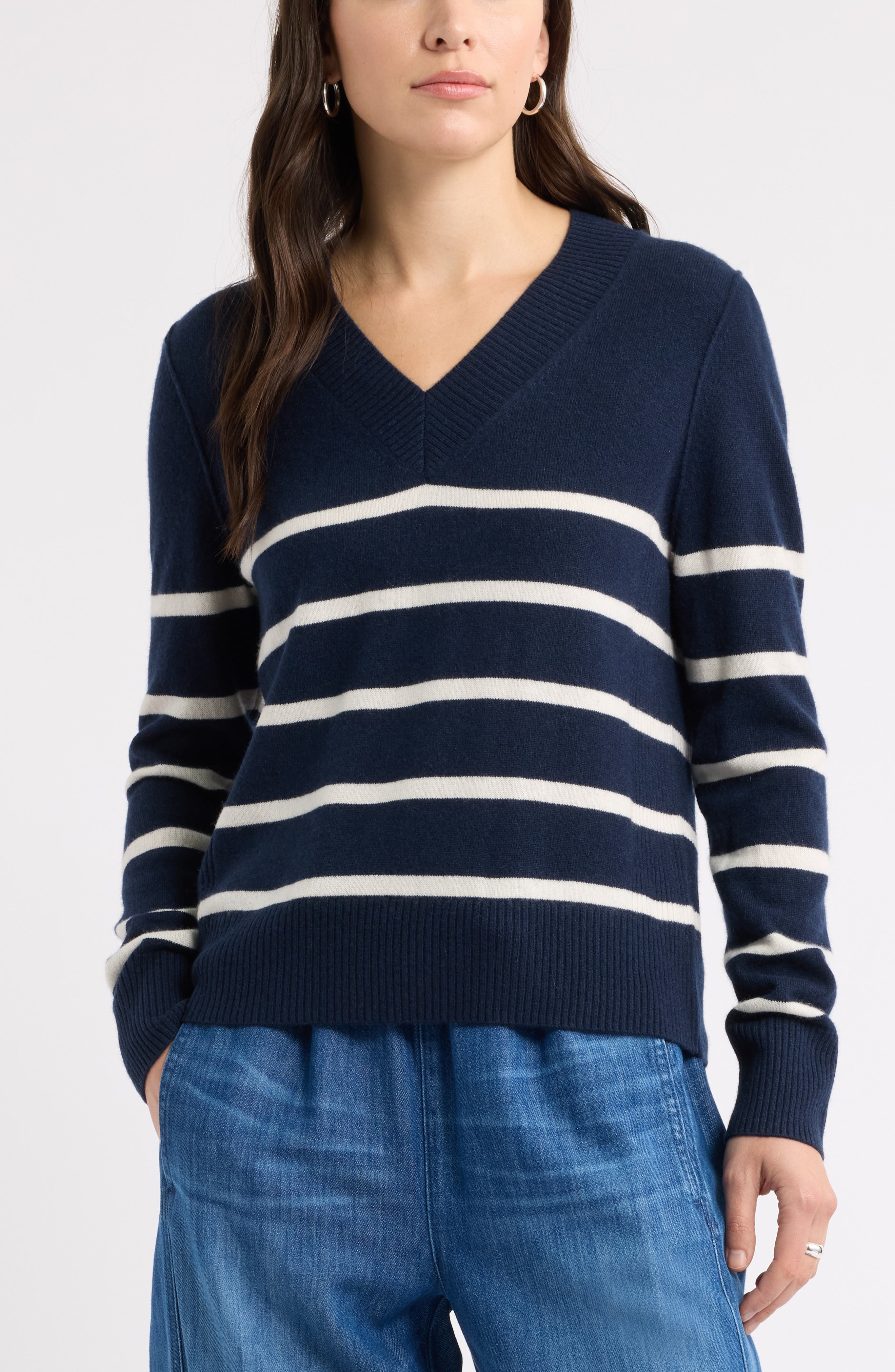 NAVY - IVORY MIA STRIPE