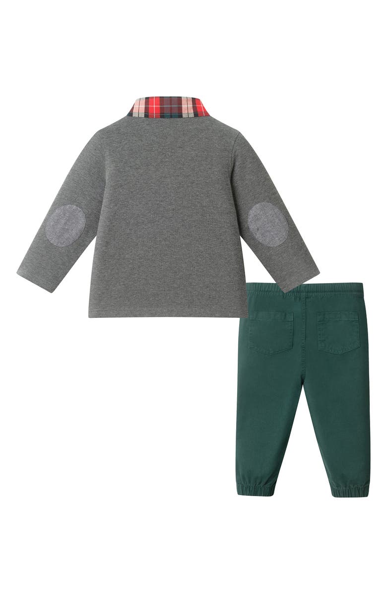 Andy & Evan Long Sleeve Stretch Cotton Polo & Drawstring Pants Set, Alternate, color, Grey Polo