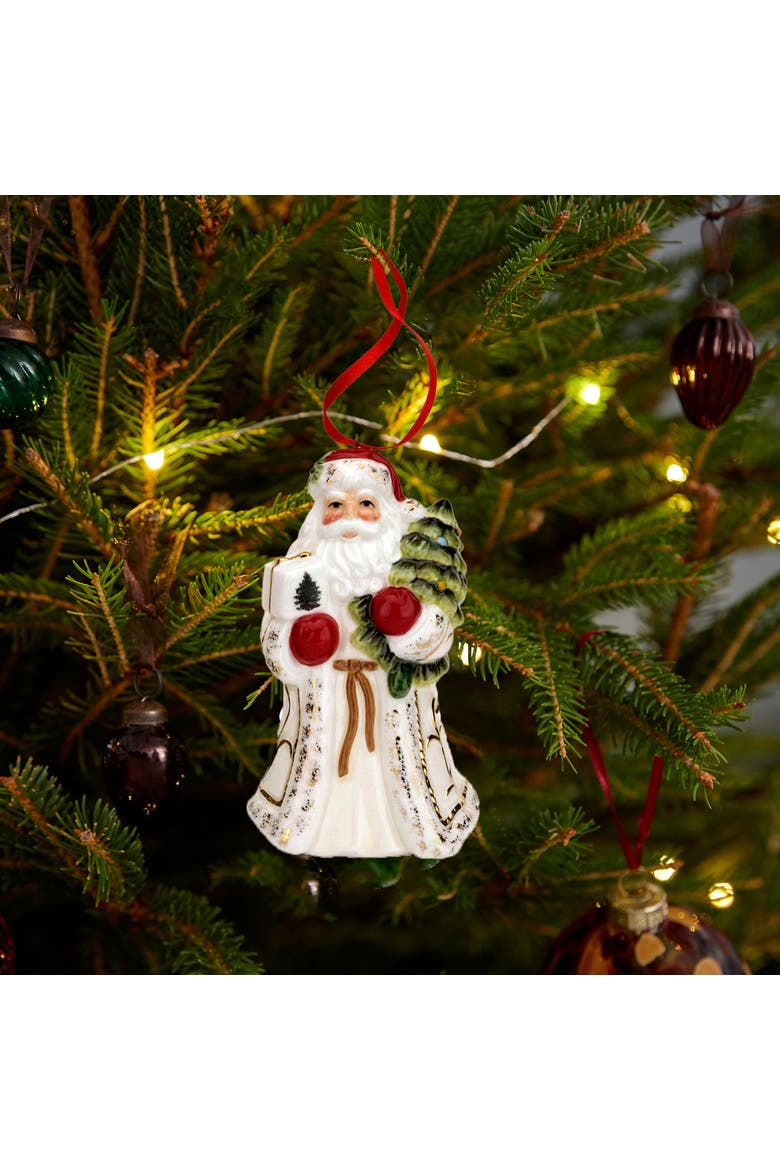 Christmas Tree Single Santa Hanging Ornament 3.75", Alternate, color, Multi