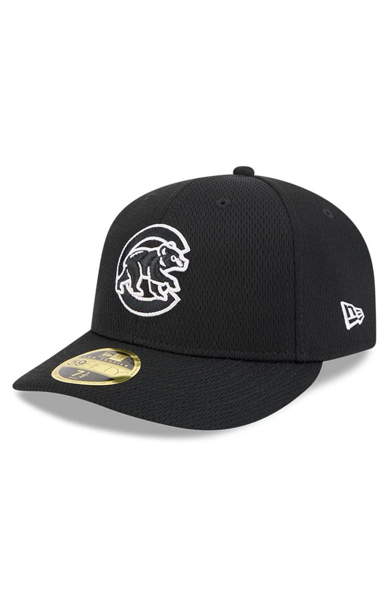 New Era Men's New Era Black Chicago Cubs 2025 MLB Clubhouse Low Profile 59FIFTY Fitted Hat, Main, color, 